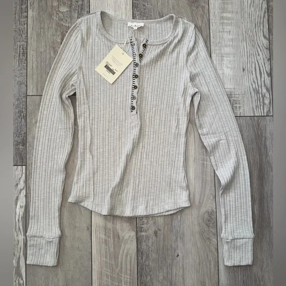 NWT Bohme Emmilianne Ribbed Top grey size xs - Picture 7 of 13
